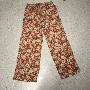 Fall flowered baggy dress pants